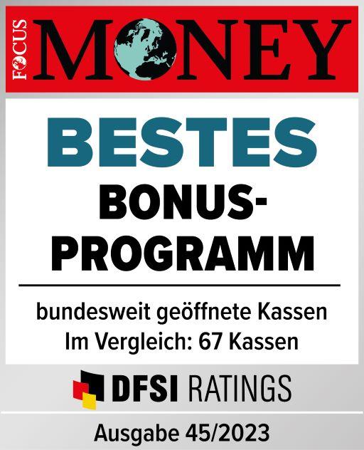 Auszeichnungen: Siegel von Focus Money für das beste Bonusprogramm.